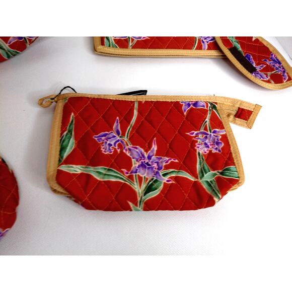 Vintage Star Travel Accessories Floral Print Quilted Travel Toiletry Set of 5 - Picture 3 of 11